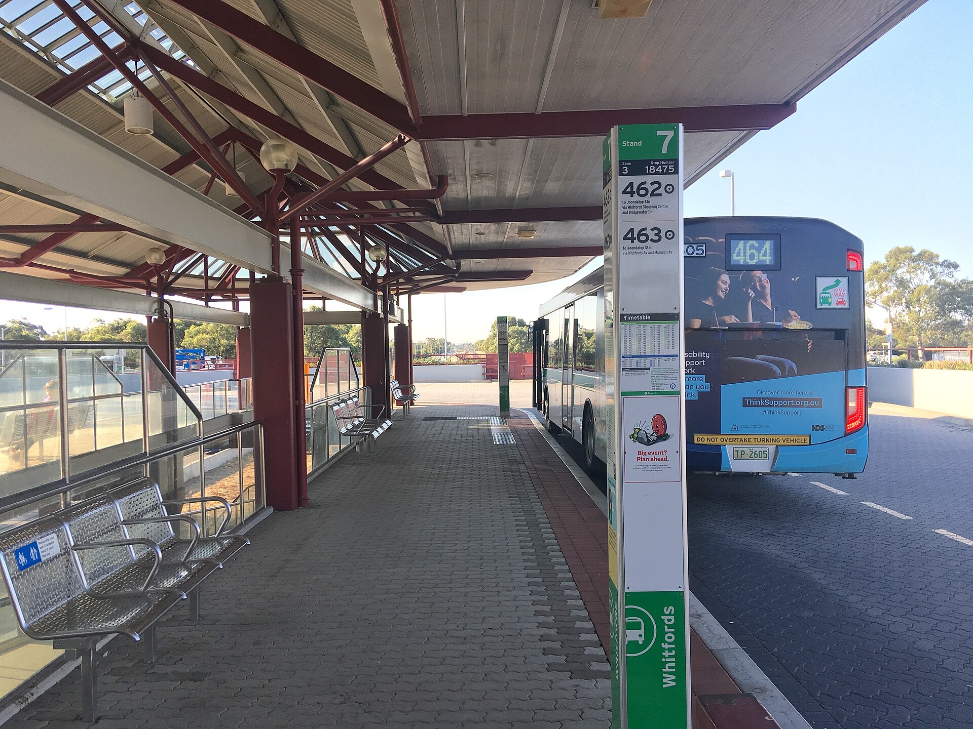 Whitfords station bus interchange, March 2021
