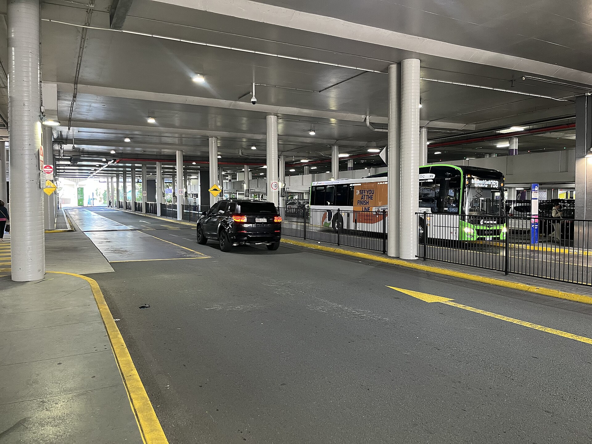 Route 753 bus at the Pacific Fair bus station under the car park