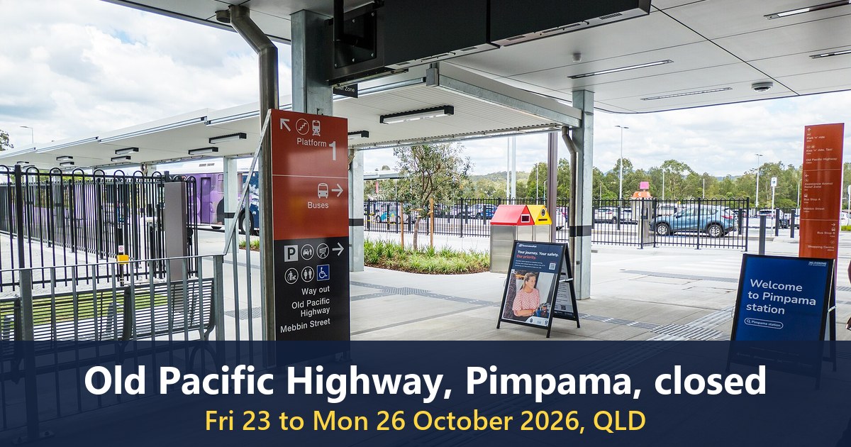 Concourse at Pimpama Railway Station on Old Pacific Highway, photographed in October 2025