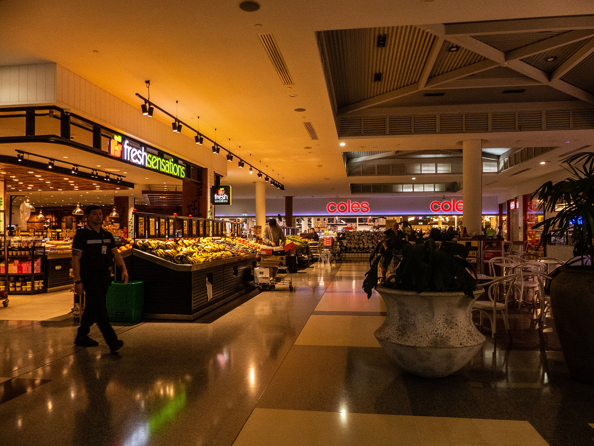 Fresh Sensations and Coles inside Westfield Chermside, photographed in 2024