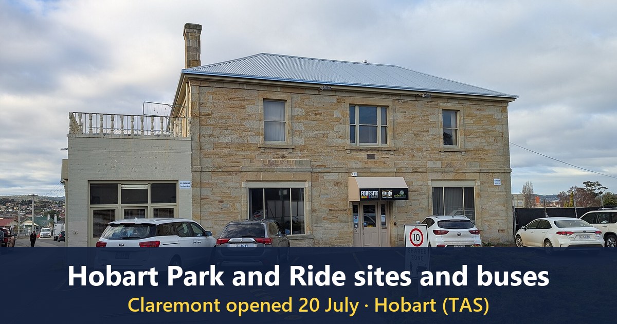 A heritage sandstone building on Main Road, Moonah (photographed in July 2026)
