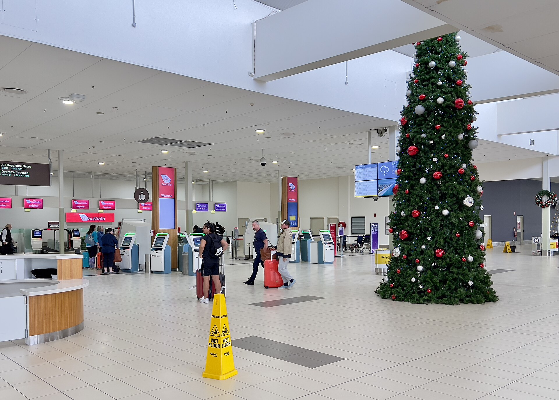 Christmas decorations at Gold Coast Airport in 2022