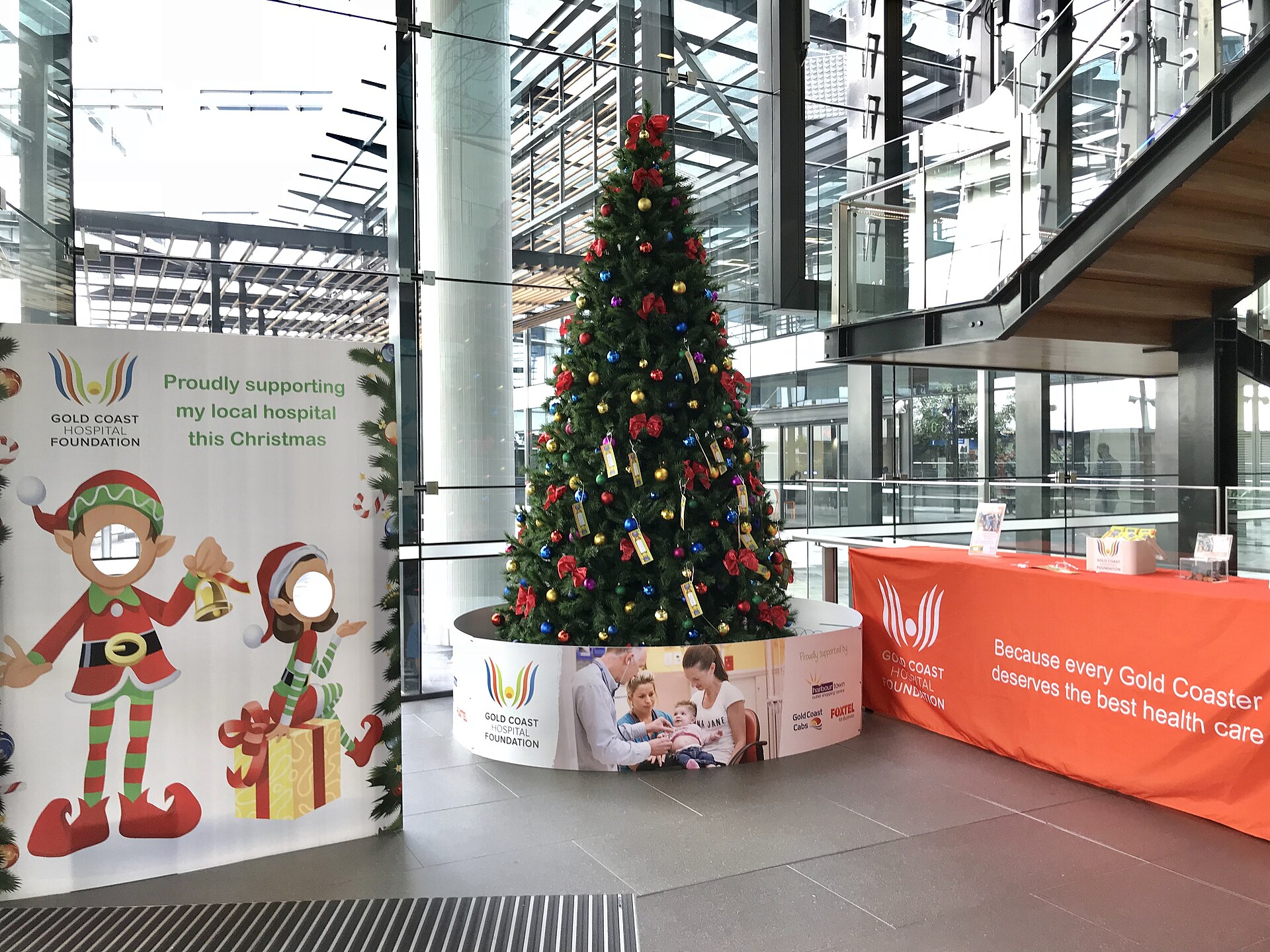 Christmas tree at Gold Coast University Hospital in 2017