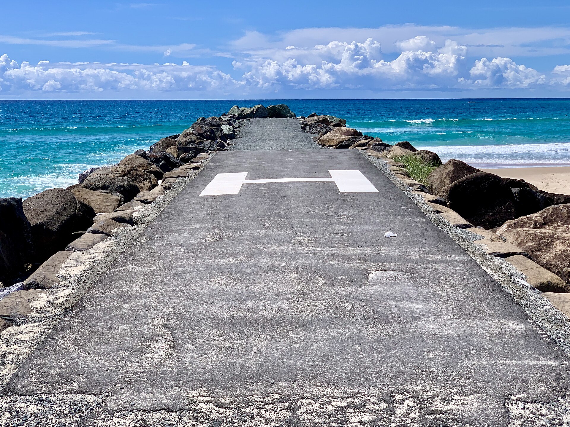 Helipad at the jetty between Coolangatta Beach and Kirra Beach, Queensland, 2020
