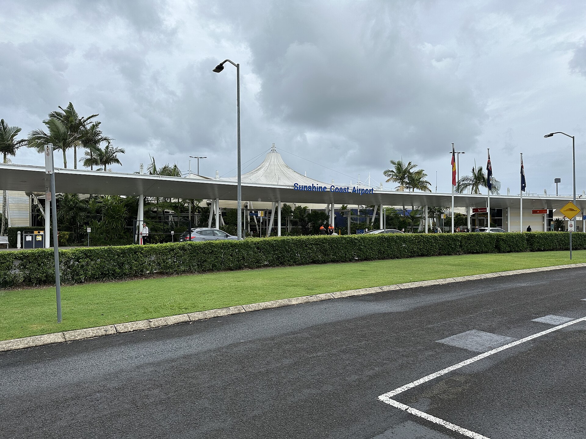 Sunshine Coast Airport terminal, photographed in May 2024