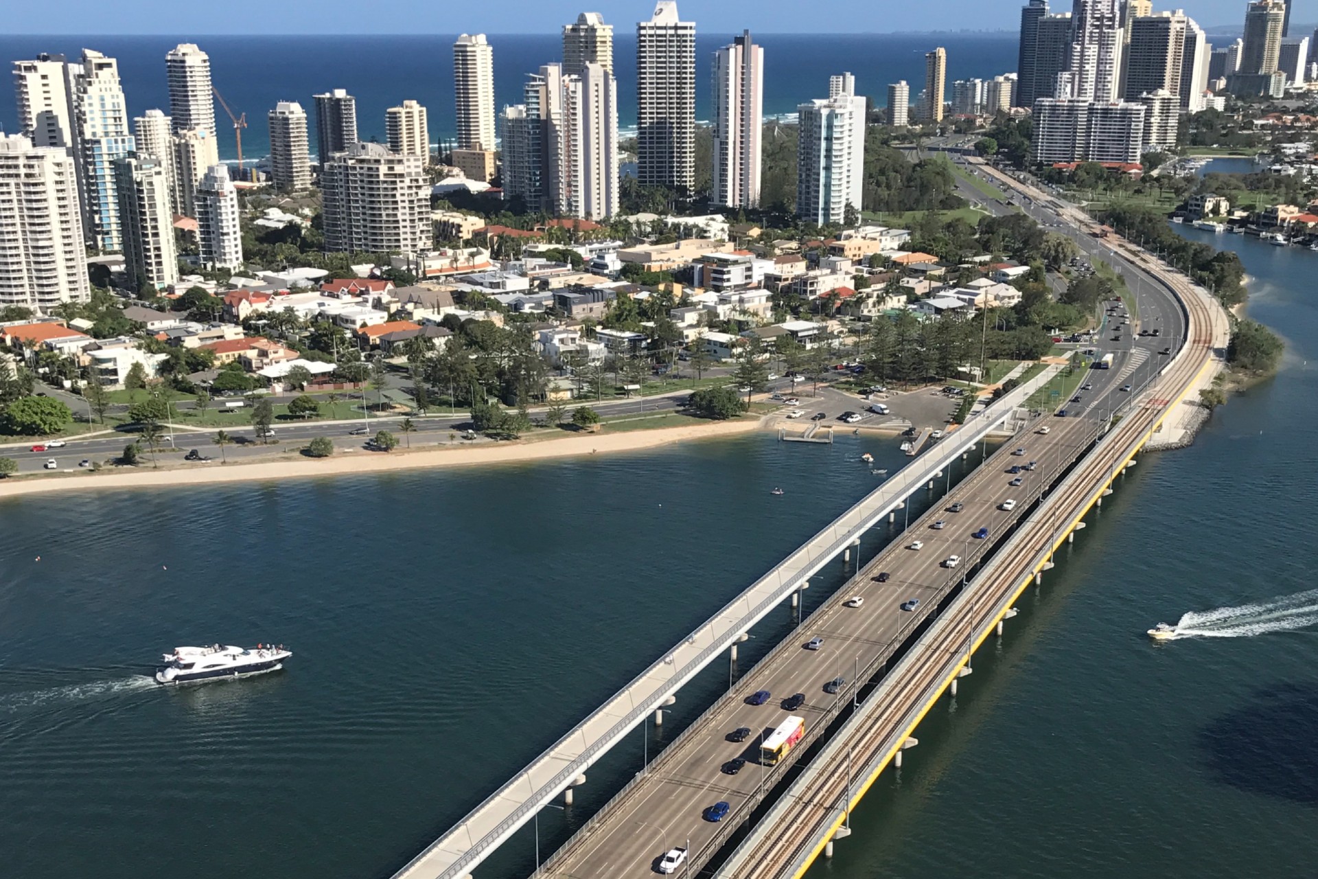 The Gold Coast Highway bridge over the Nerang River at Southport in January 2017