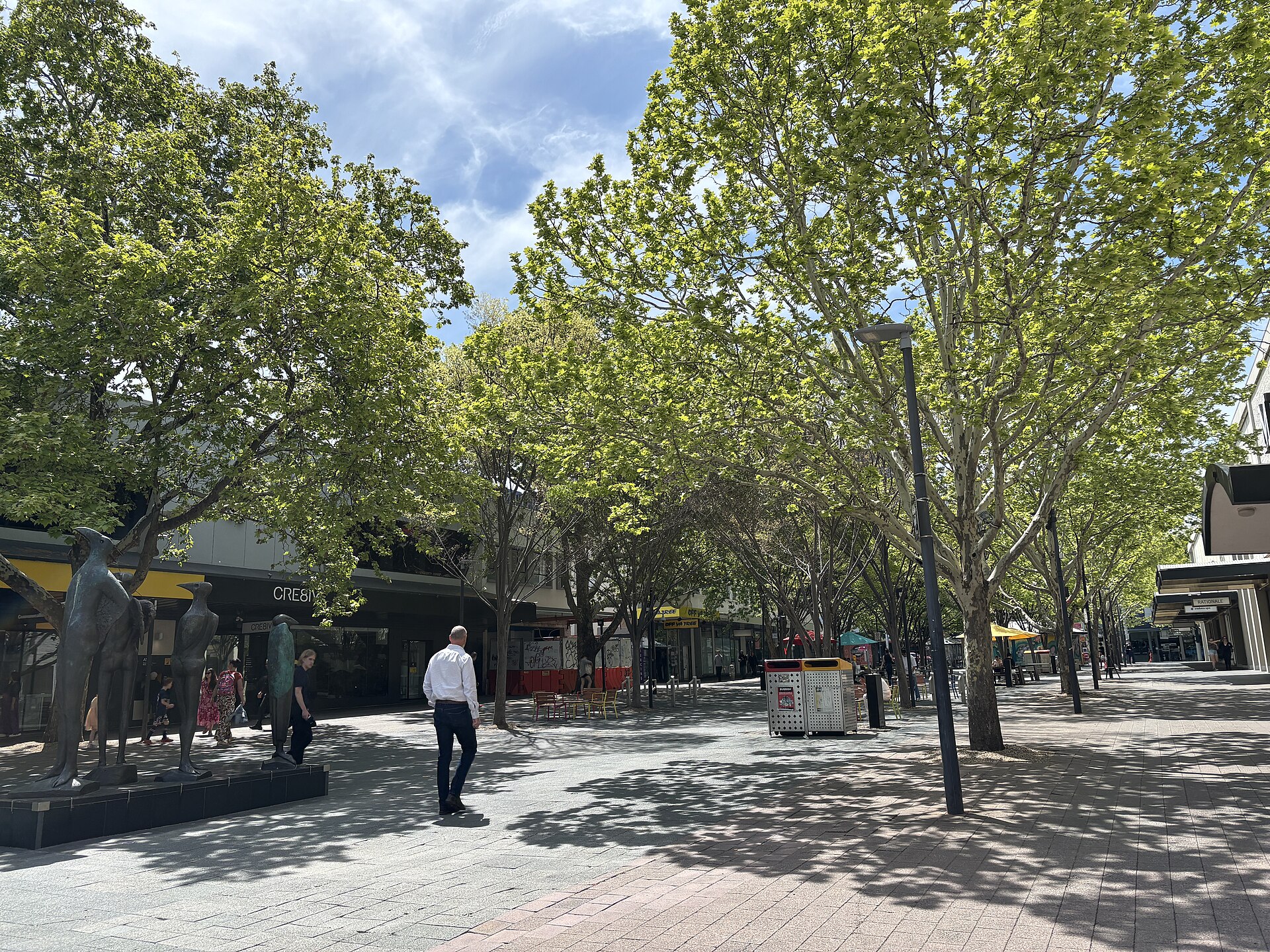 Petrie Plaza in Civic, Canberra, in October 2024