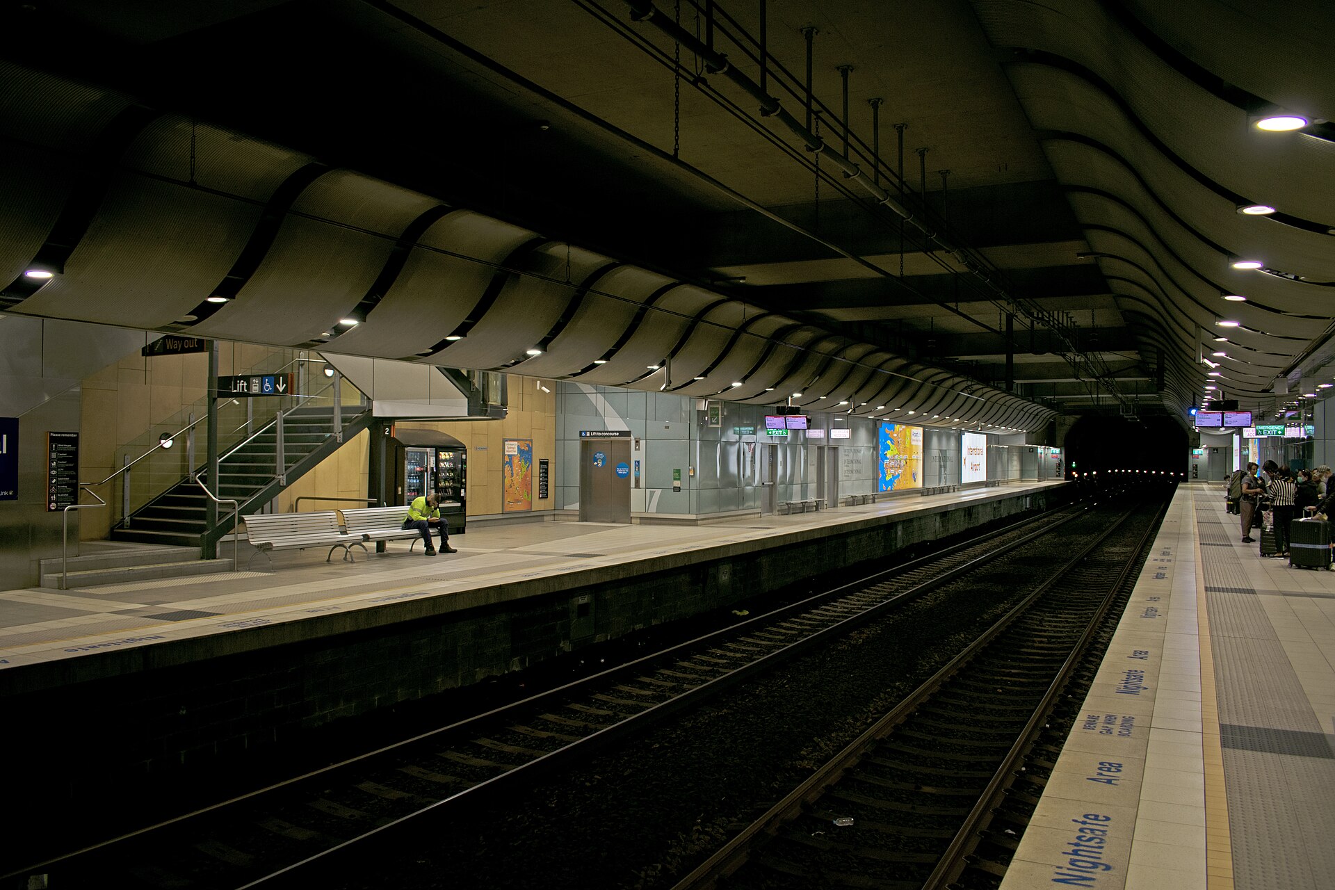 The platforms at International Airport railway station