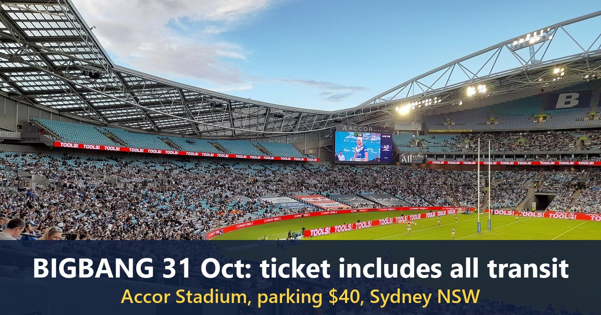 Accor Stadium during a rugby league match, April 2023