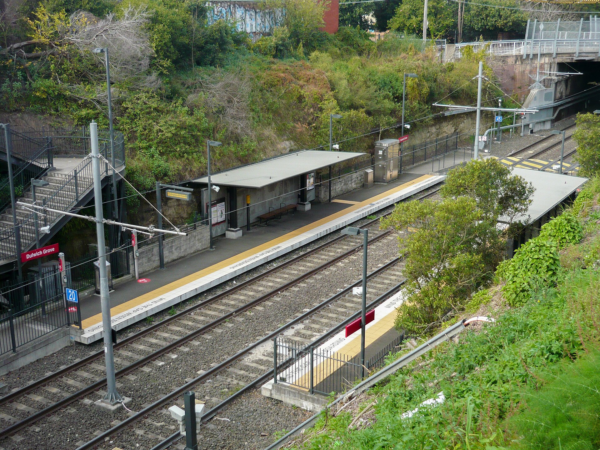 Dulwich Grove light rail stop in July 2023