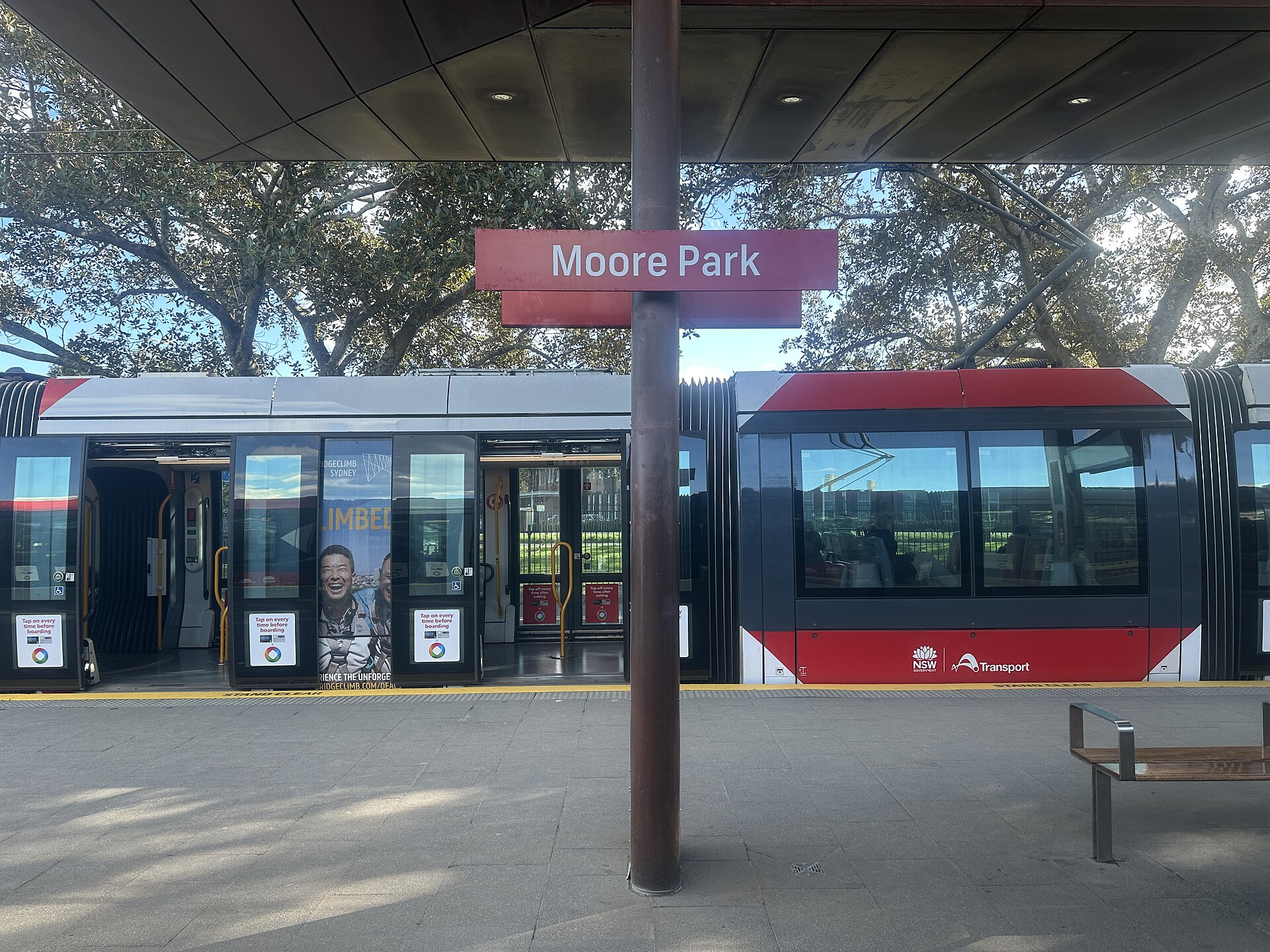 Moore Park light rail station in July 2026
