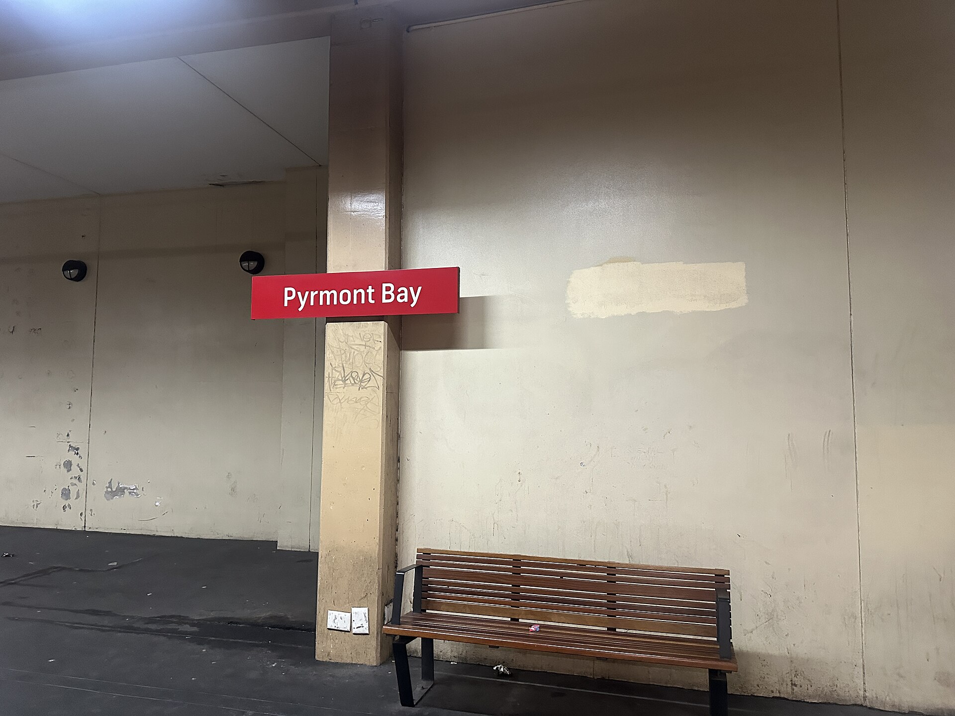 Pyrmont Bay light rail station in November 2025