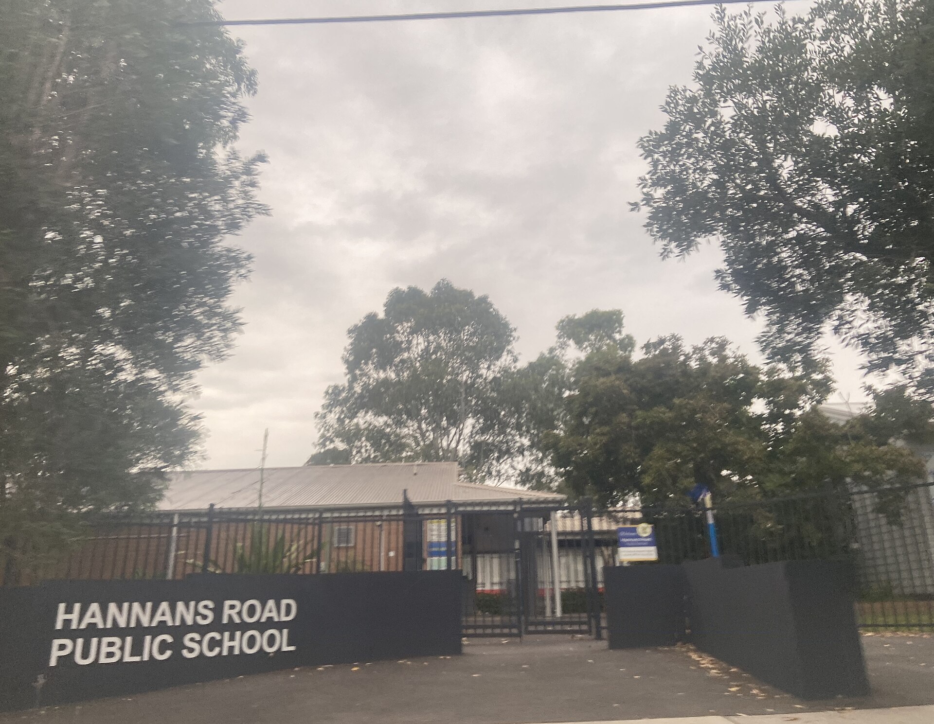 The entrance to Hannans Road Public School in February 2025