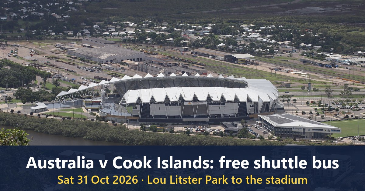 Queensland Country Bank Stadium seen from Castle Hill, Townsville