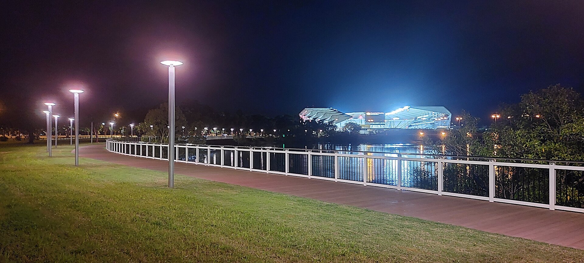 The Townsville waterfront with Queensland Country Bank Stadium in the background