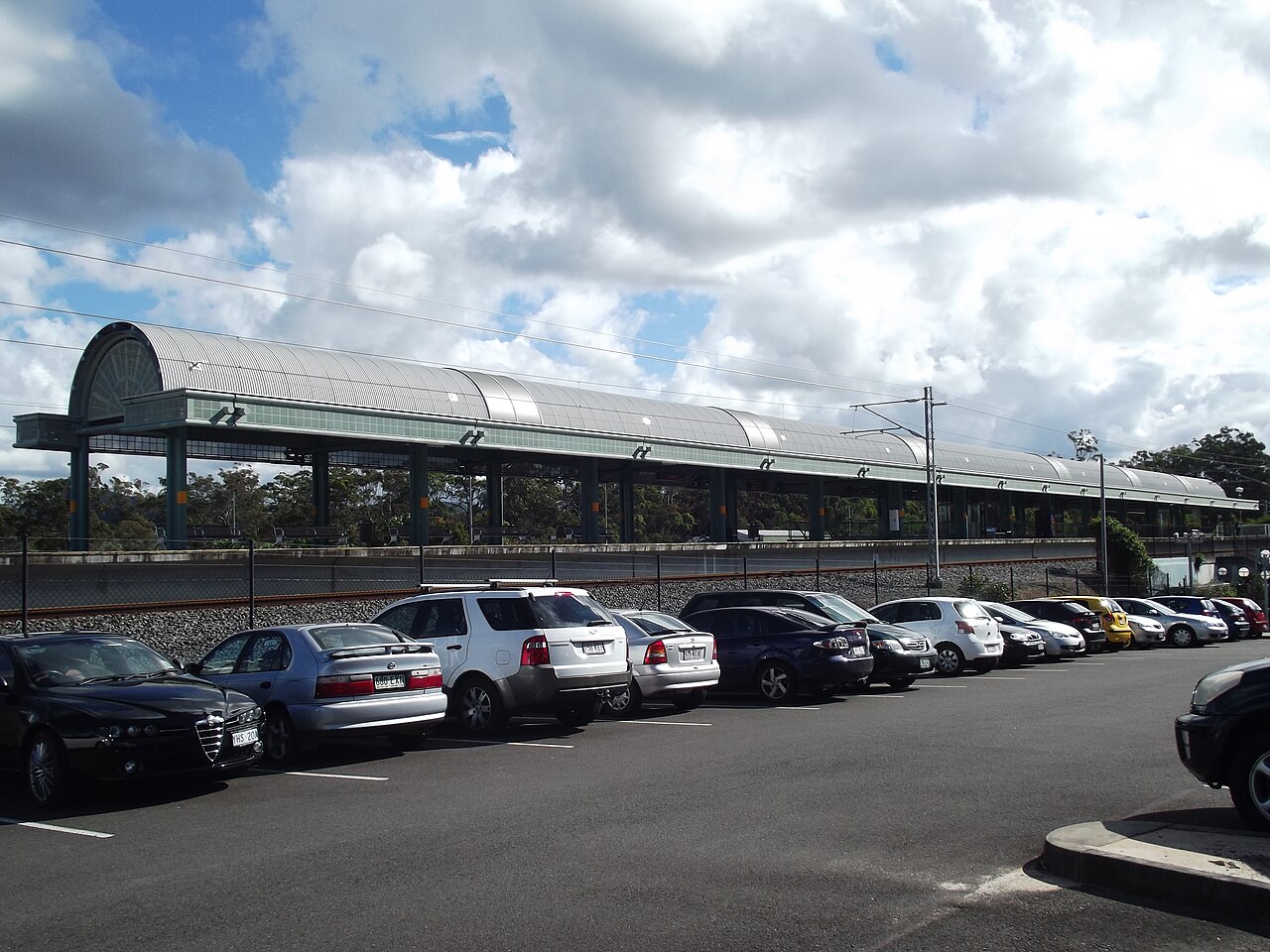 Coomera railway station, where the TX7 bus to Dreamworld connects with trains
