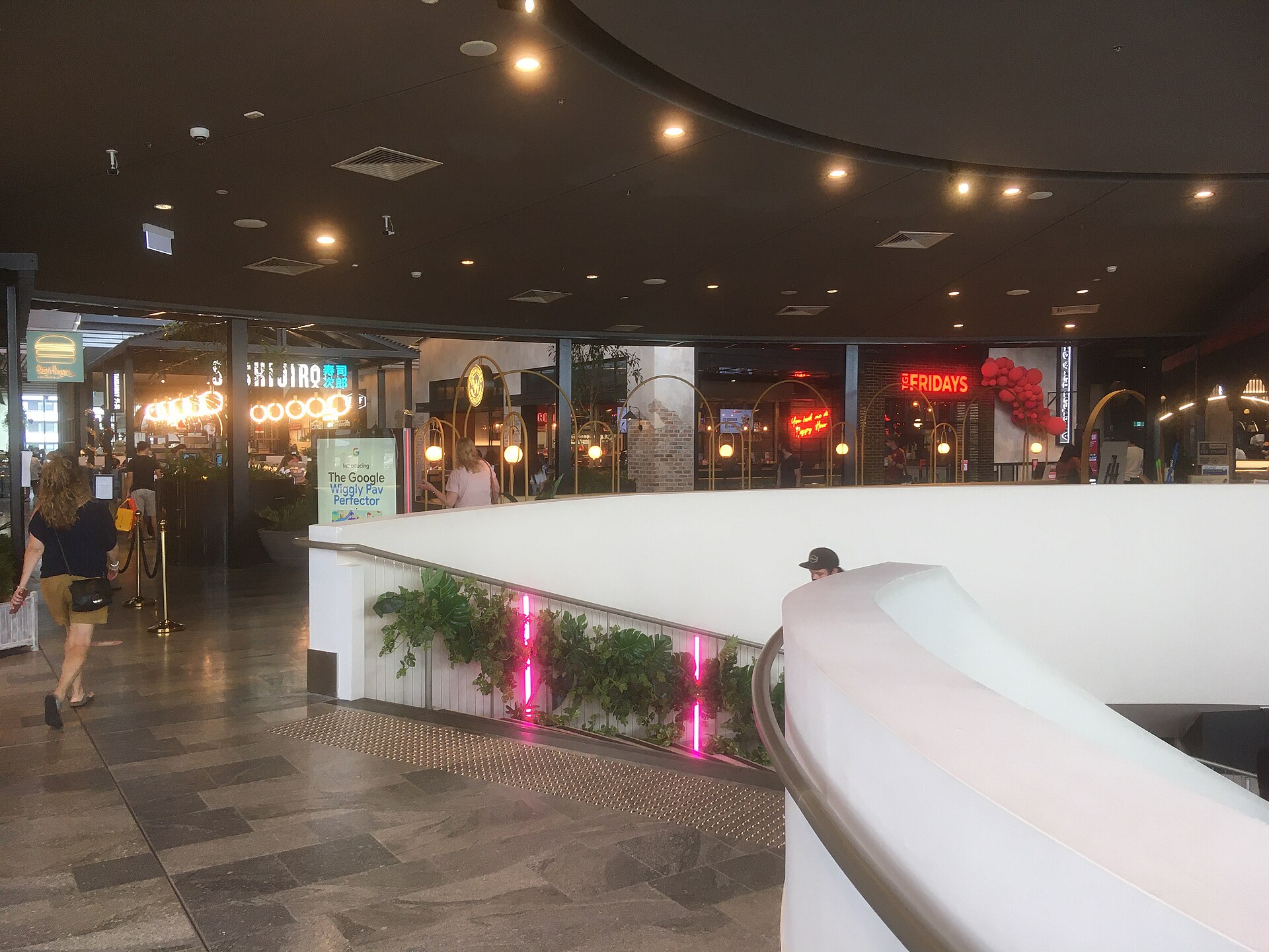 Level 2 of Westfield Doncaster after the dining renovation, photographed in December 2020