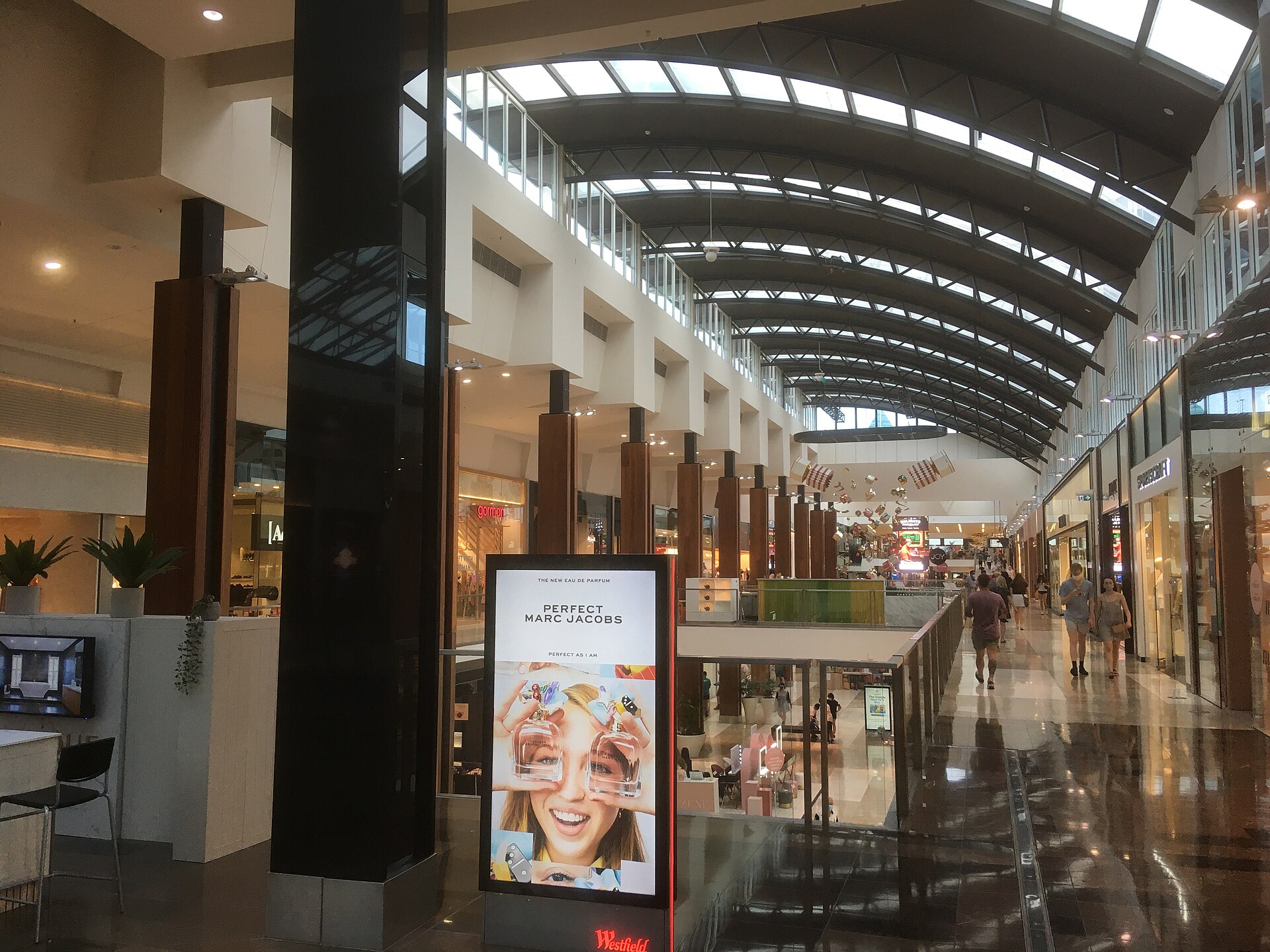 Level 1 of Westfield Doncaster, looking south near Myer, photographed in December 2020