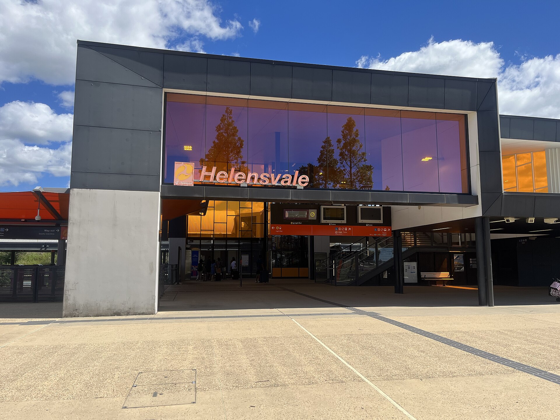 Helensvale station light rail entrance