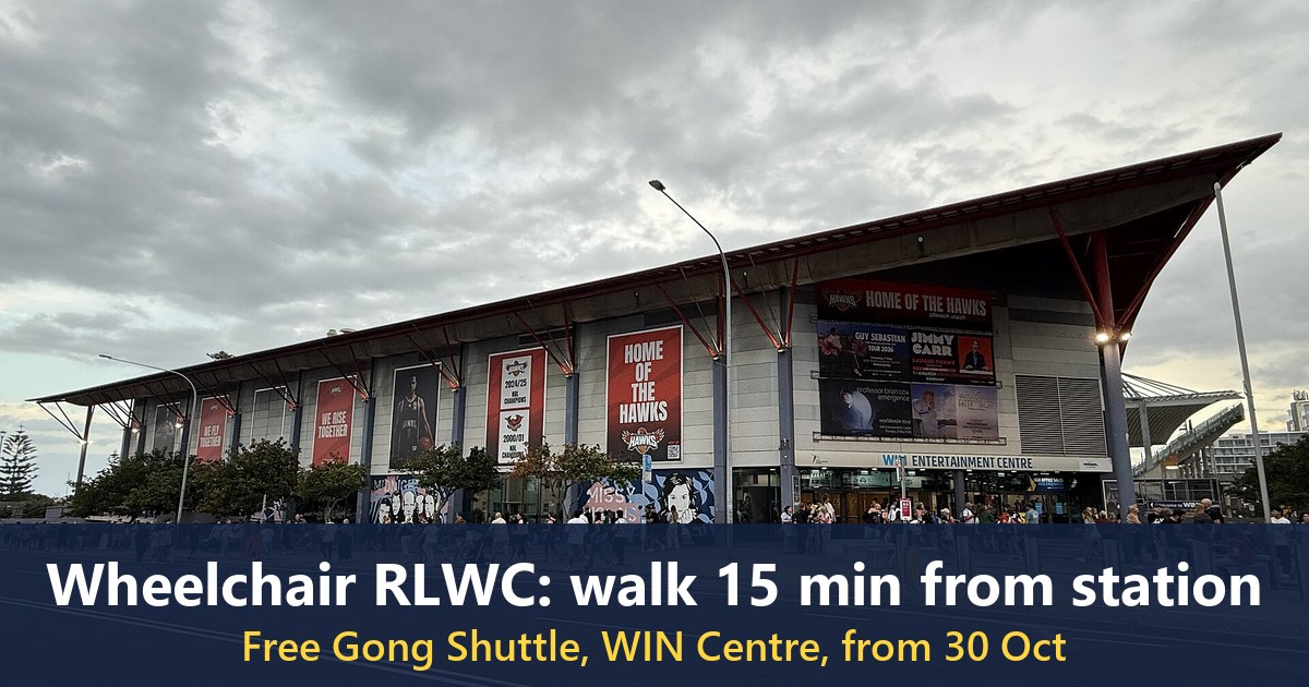 WIN Entertainment Centre exterior, December 2025