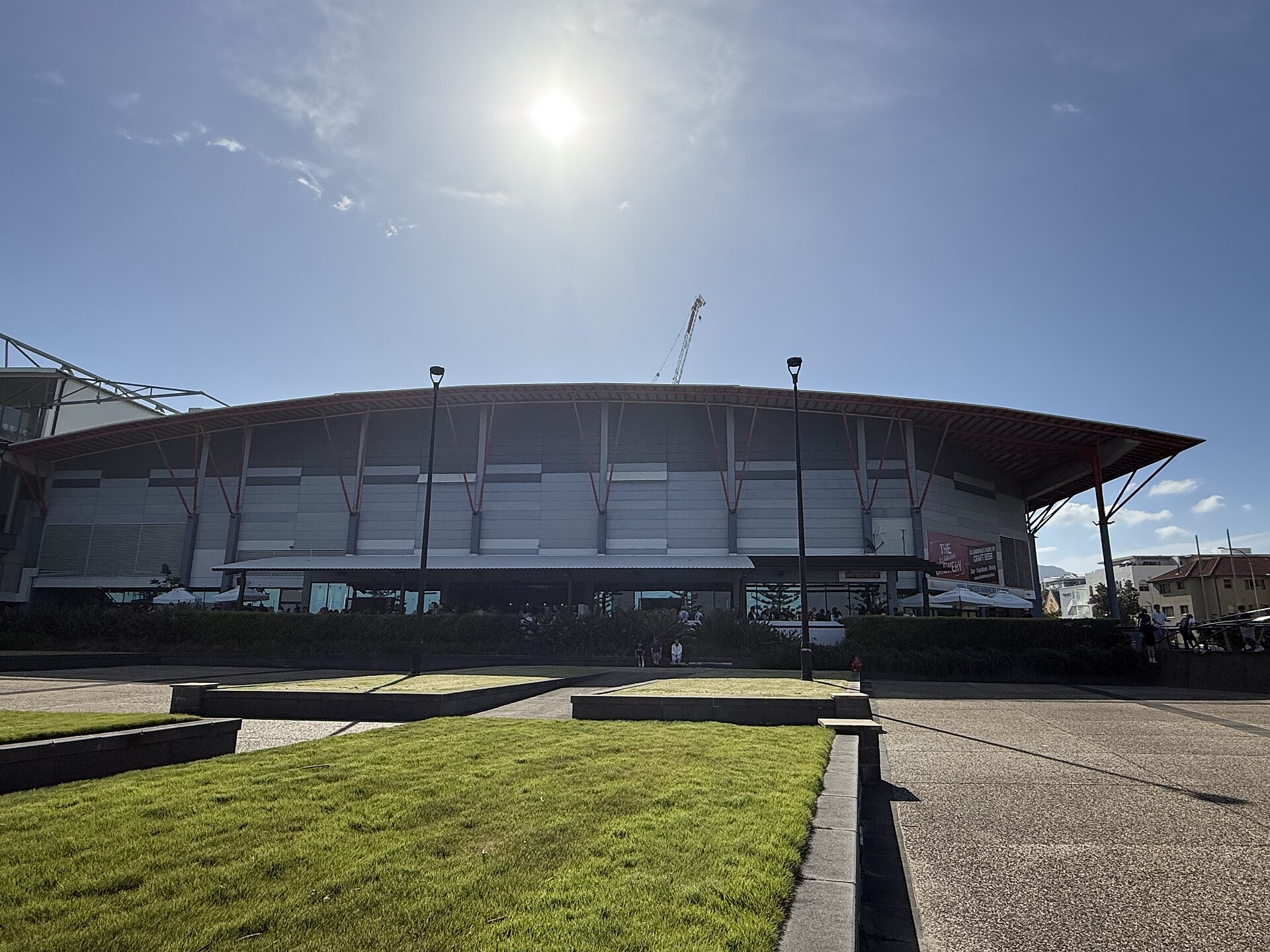 A third view of the WIN Entertainment Centre exterior, December 2025