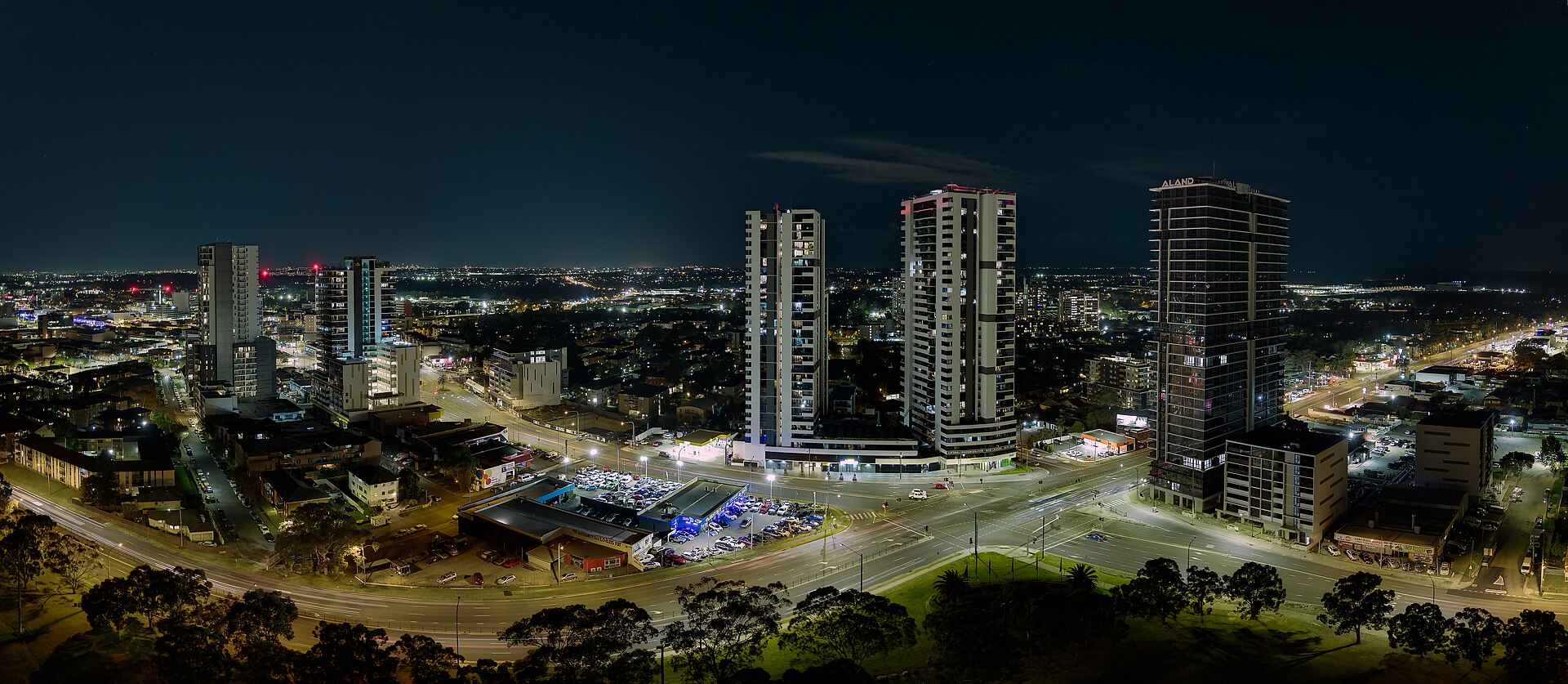 Liverpool NSW at night
