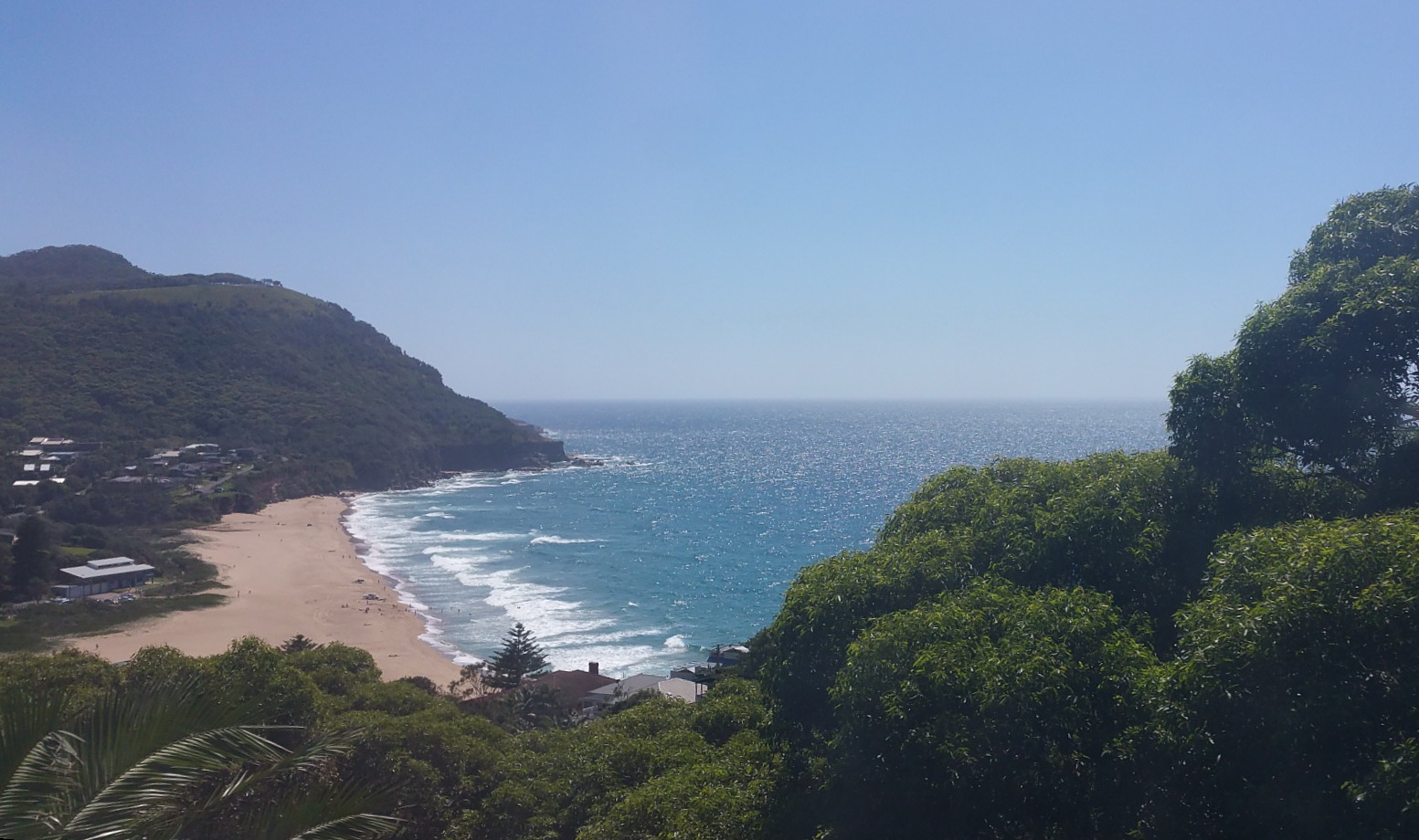 Stanwell Park beach seen from the railway in 2017