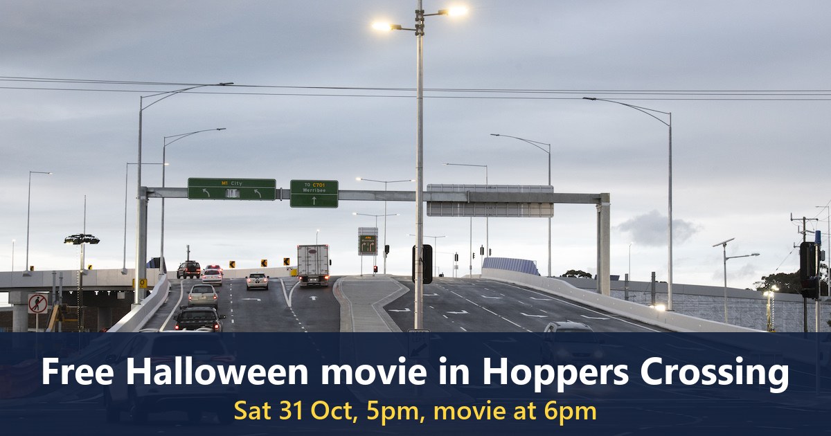 New road bridge over railway line at Hoppers Crossing