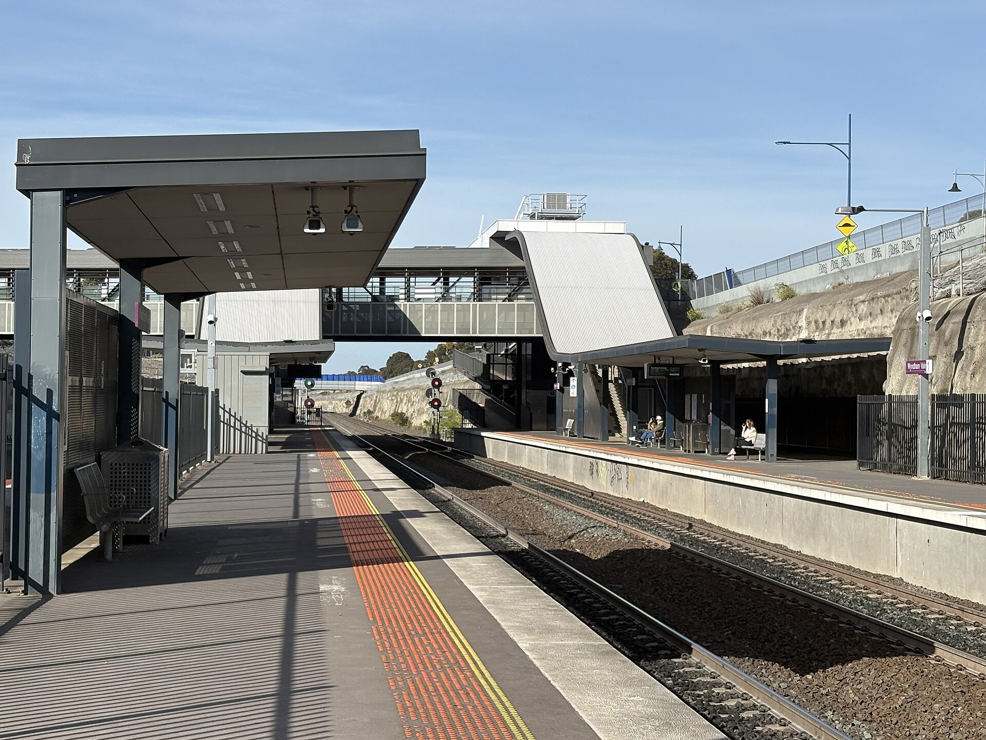 Southbound view of Wyndham Vale station from Platform 2, September 2026